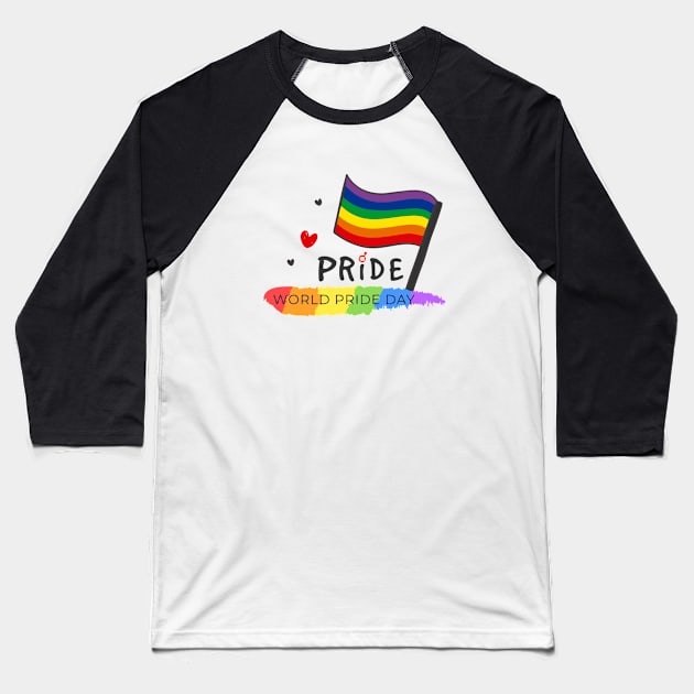 World Pride Day Baseball T-Shirt by Rainbow-tees